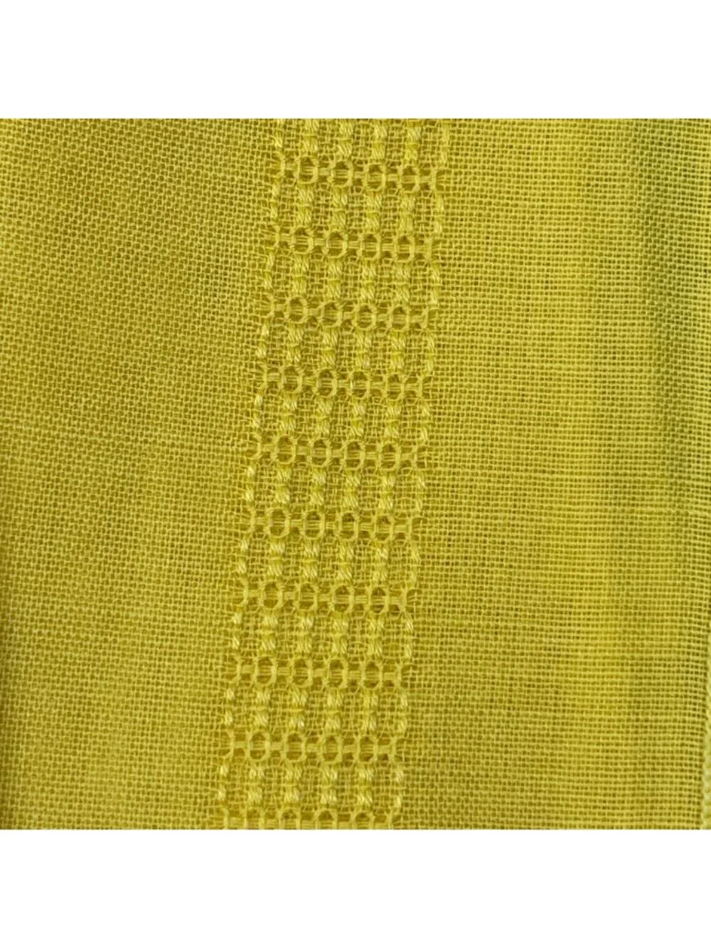 VTG Linen Cloth Napkins Set of 12 Butter Yellow (READ) 16